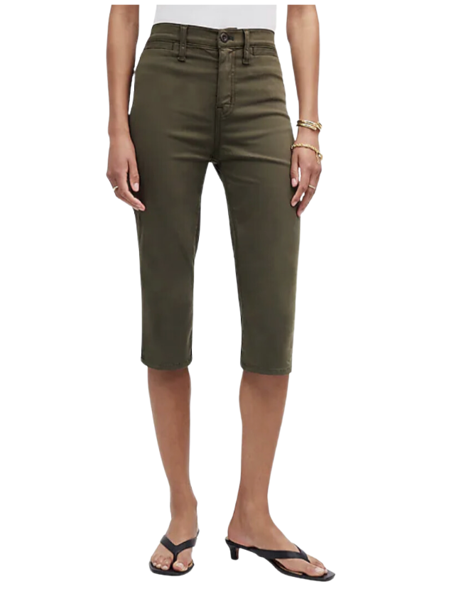 90s Capri Pant in Garment Dyed Sateen